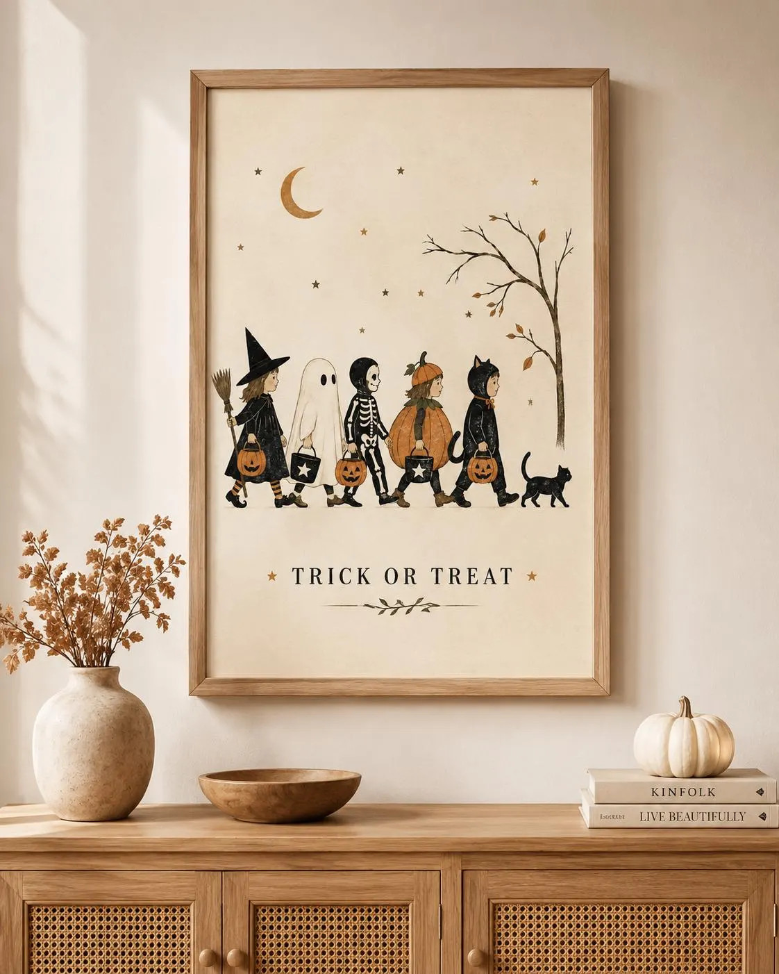 Vintage Halloween Wall Art, Trick or Treat Parade Print, Spooky Autumn Decor | Etsy (Global)