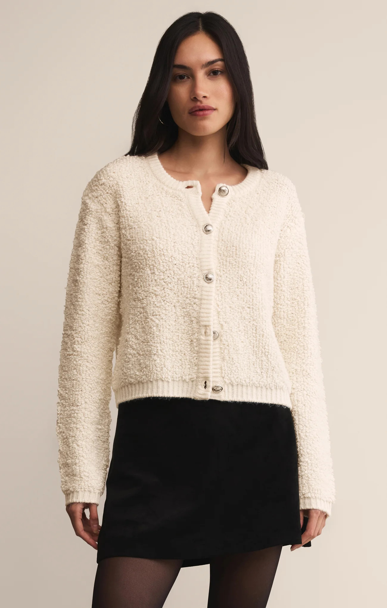 Z SUPPLY Women's Maxie Crop Cardigan, Warm White, Medium | Z Supply