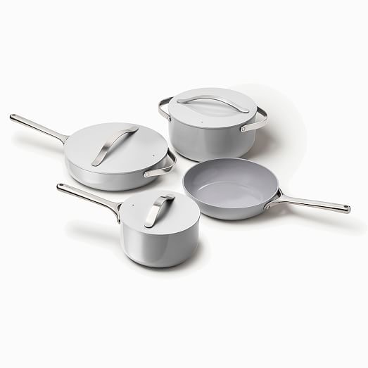 Caraway Ceramic Non-Stick Cookware & Storage Set - Gray | West Elm (US)