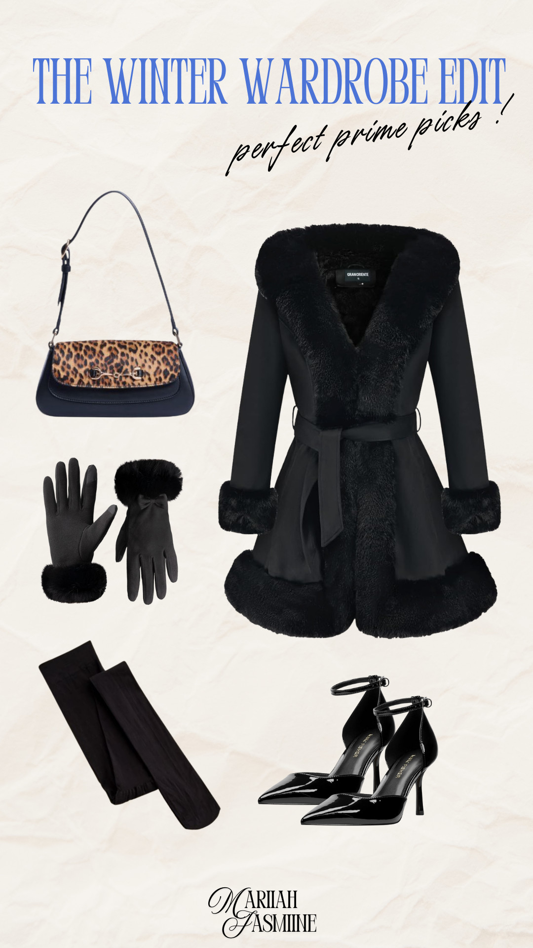 Stay cozy and chic with this faux fur collar jacket, leopard shoulder bag, and elegant pumps. Perfect winter look! ❄️ 

 #LTKHoliday #LTKootd #LTKSeasonal