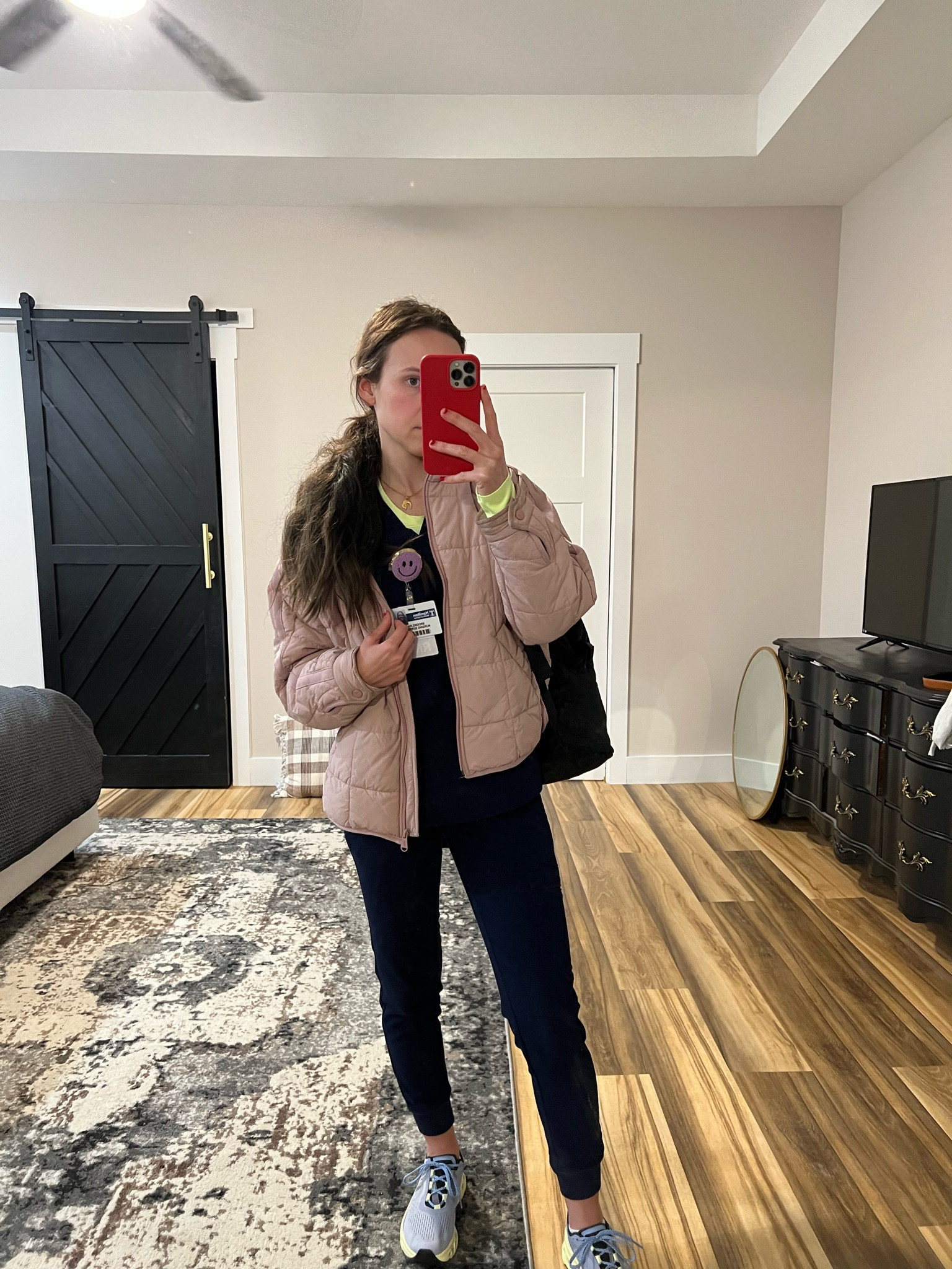 NURSE OUTFIT INSPO: 🩺
Figs Zamora jogger scrubs + catarina one pocket top 
Lulu swiftly tee makes the perfect underscrub top! Wearing the race length 
The free people pippa packable puffer is my go to jacket!! Nurse inspo, nurse outfit, scrubs