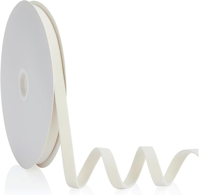 Cream White 3/8 inch Velvet Ribbon, Double Faced Continuous 20 Yards Velvet Ribbon Use for Christ... | Amazon (US)