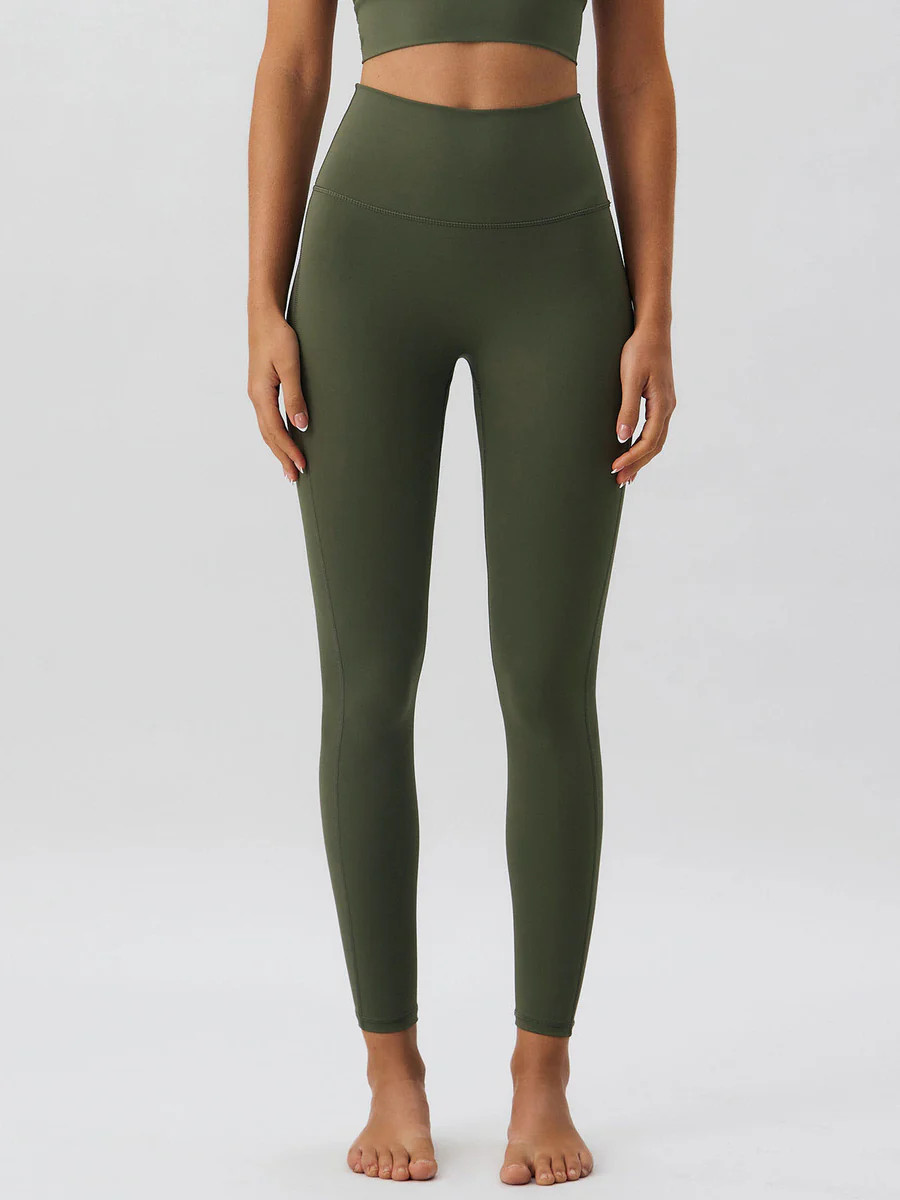 Army Green High Waisted Leggings 24 & Reviews - Army Green - Sustainable Yoga Bottoms | BERLOOK | BERLOOK