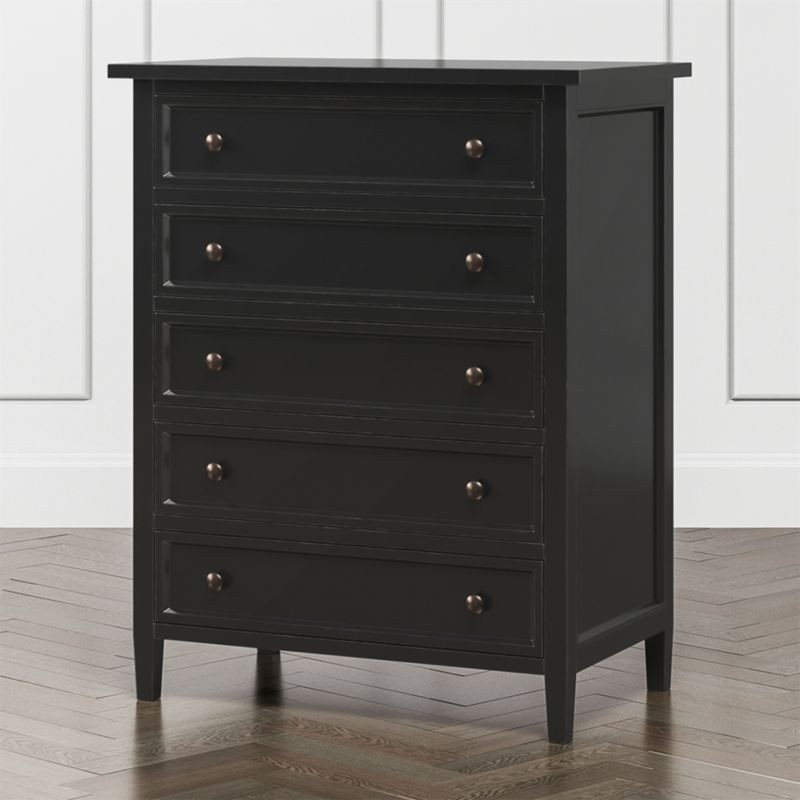 Harbor Bruno Black 5-Drawer Chest + Reviews | Crate and Barrel | Crate & Barrel