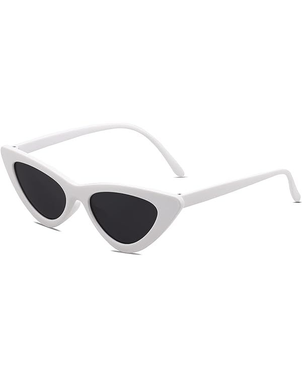 SOJOS Retro Vintage Narrow Cat Eye Sunglasses for Women Clout Goggles Plastic Frame SJ2044 | Amazon (US)