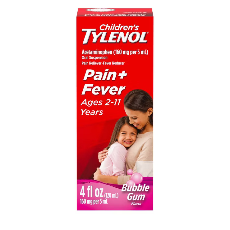 Children's Tylenol Pain + Fever Relief Liquid - Acetaminophen - Bubble Gum - 4 fl oz | Target