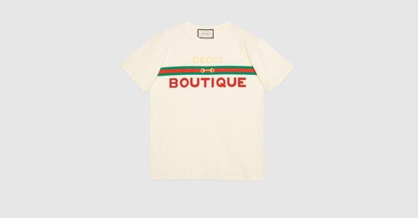 Gucci Boutique print T-shirt | Gucci (CA)