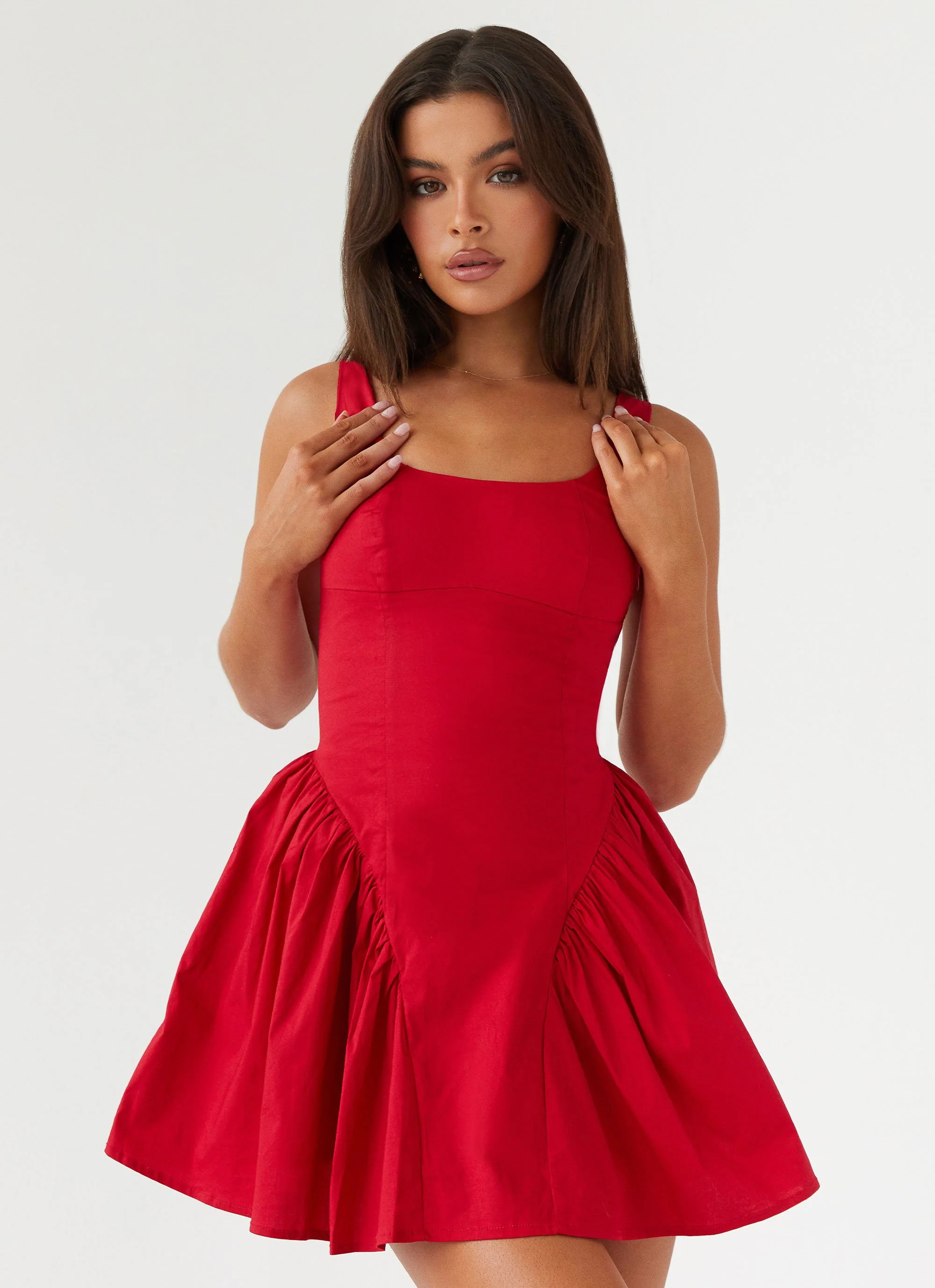 Sassy Soiree Corset Mini Dress - Red | Peppermayo (Global)
