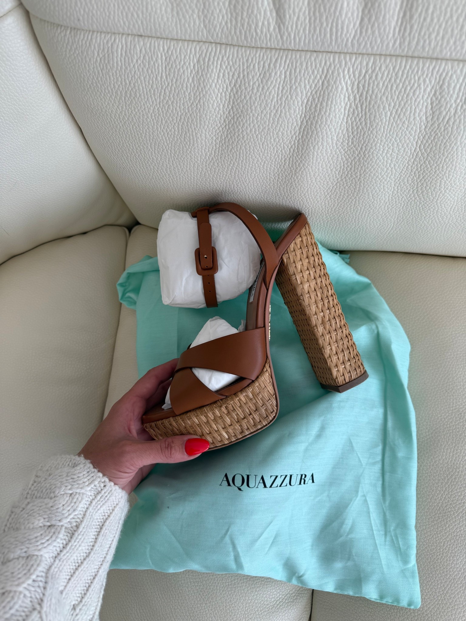 
Sunseeker raffia sandals aquazzura