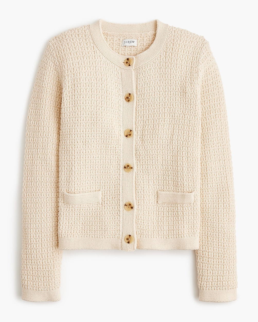 Stitched crewneck cardigan sweater | J.Crew Factory