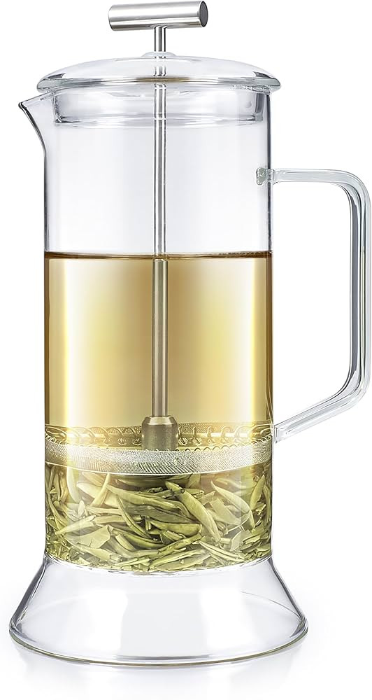 Teabloom Toulouse Plastic-Free and Lead-Free Borosilicate Glass French Press for Tea and Coffee, ... | Amazon (US)