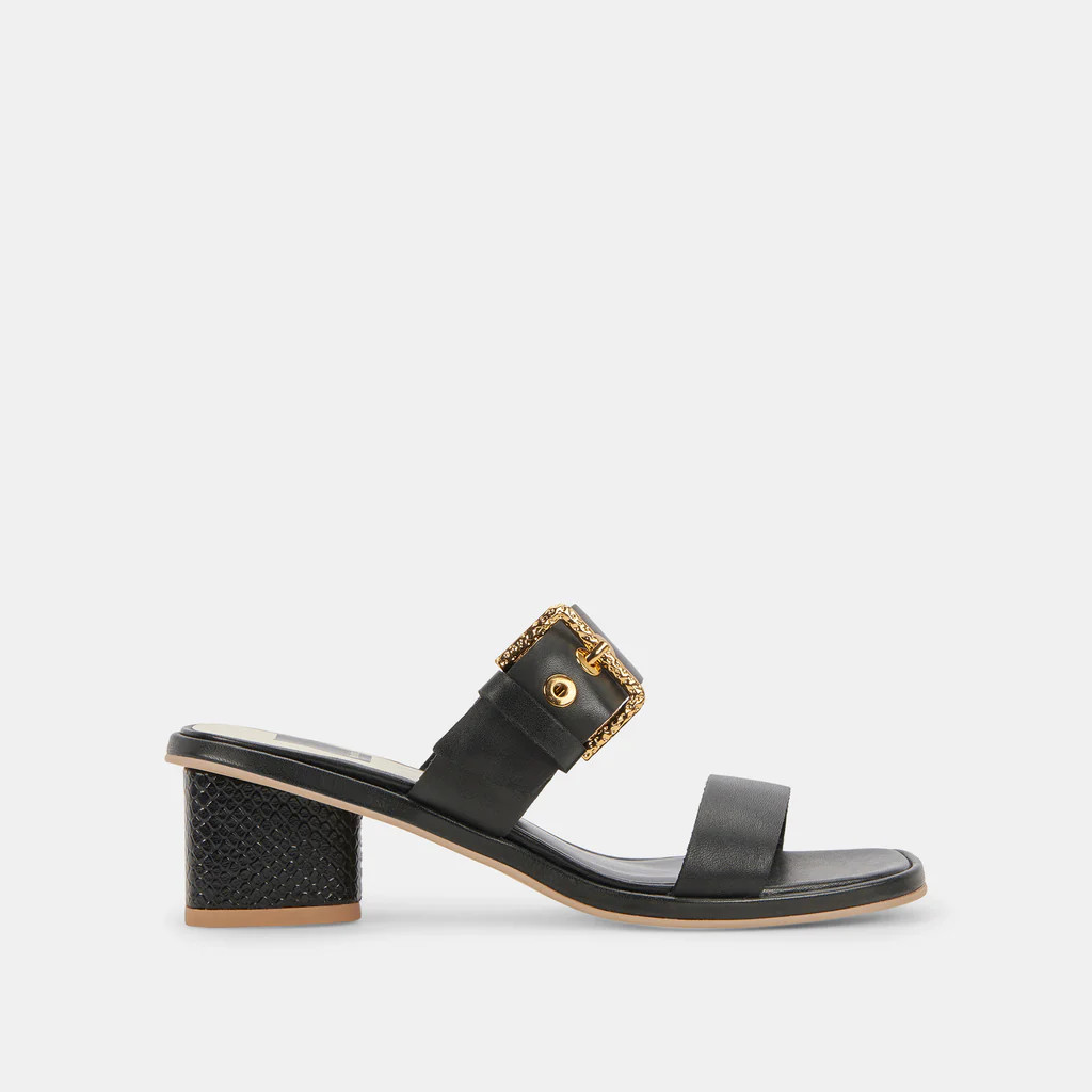 RIVA SANDALS BLACK LEATHER | DolceVita.com
