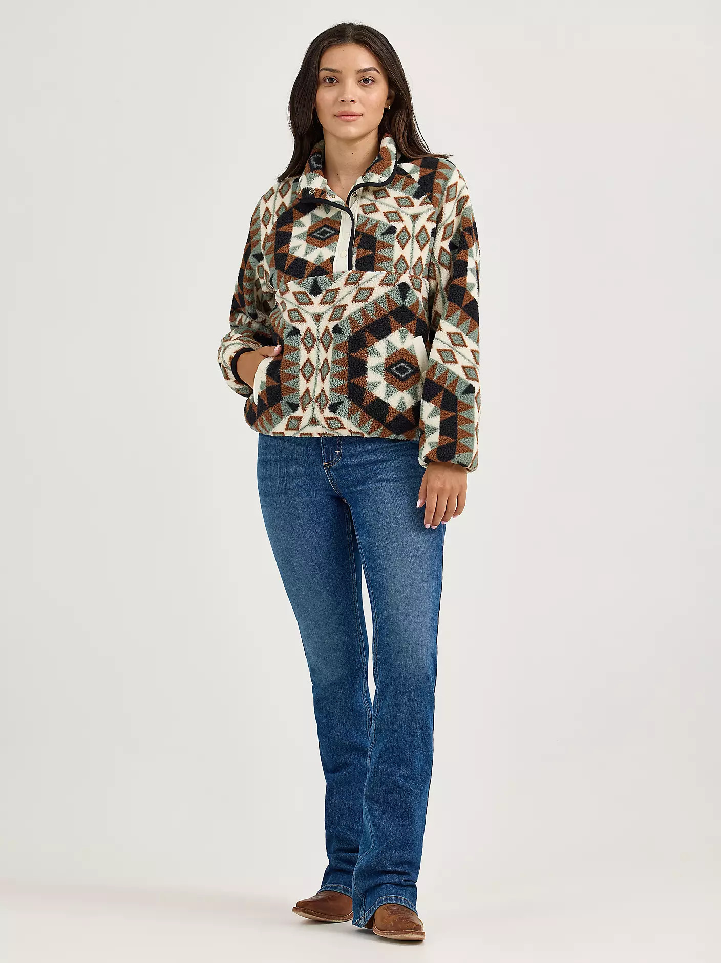 Women's Wrangler Retro® Half-Snap Sherpa Pullover | Wrangler