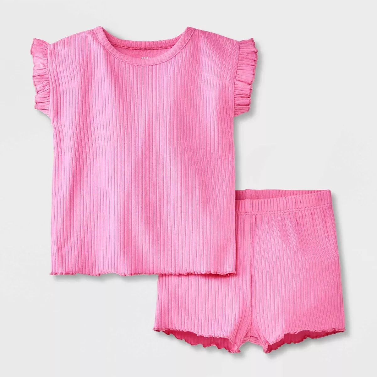 Baby Girls' Ruffle Ribbed Top & Bottom Set - Cat & Jack™ | Target