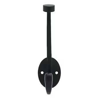 Brainerd 1-Hook 3.1417-in x 5.6102-in H Matte Black Decorative Wall Hook (35-lb Capacity) | Lowe's