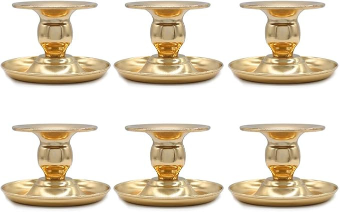 Vincidern Pack of 6 Gold Taper Candle Holders Table Centerpieces, Fits Pillar/Taper Candle, Iron ... | Amazon (US)