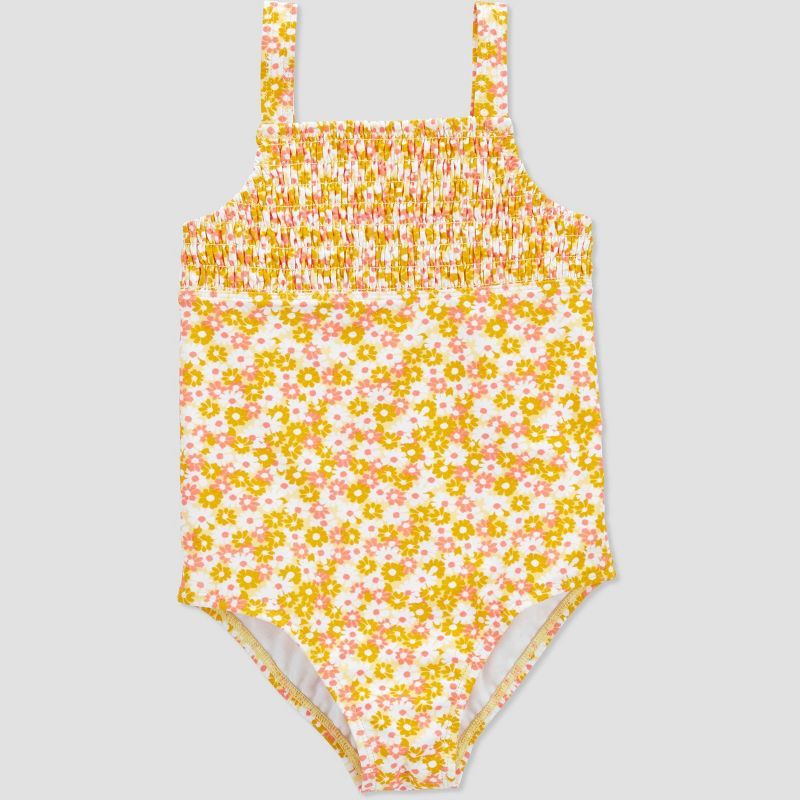 Toddler Girls' Floral Print One Piece Rash Guard - Just One You® made by carter's Yellow | Target