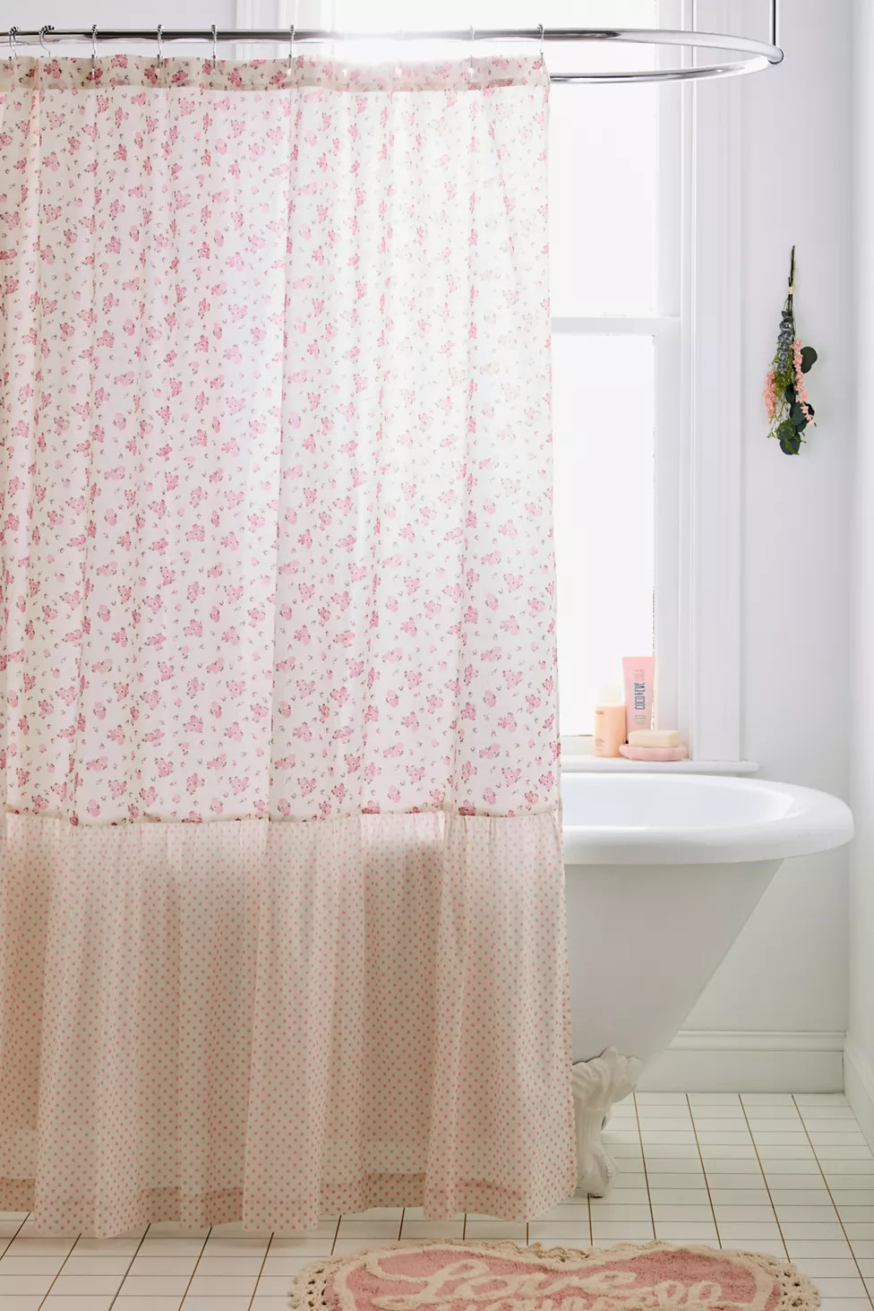 Maisie Floral Patterned Ruffled Shower Curtain | Urban Outfitters (US and RoW)