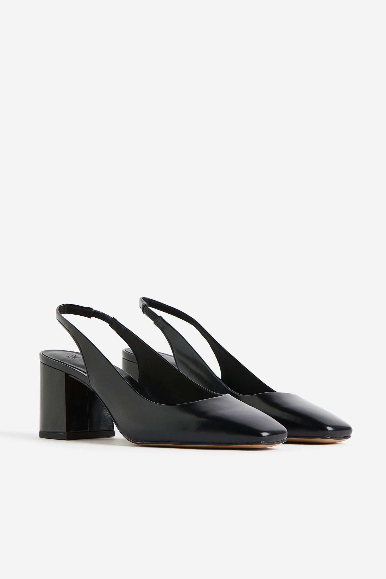 Block-heeled slingbacks - Black - Ladies | H&M GB | H&M (UK, MY, IN, SG, PH, TW, HK)