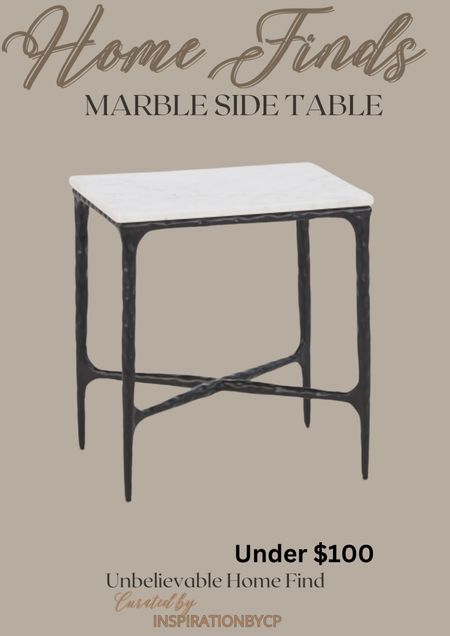 RESTORATION HARDWARE DUPE
Modern marble and iron side table 

#LTKFindsUnder100 #LTKHome #LTKSaleAlert