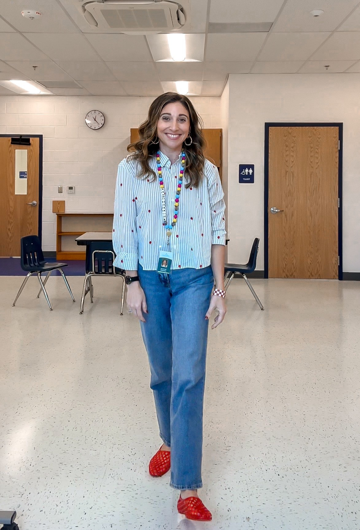 Back in the classroom for a planning day! This is what I wore today. This top screams teacher fashion, right?!
Top M / Jeans 8 / Jellies tts

#LTKootd #LTKOver40 #LTKMidsize