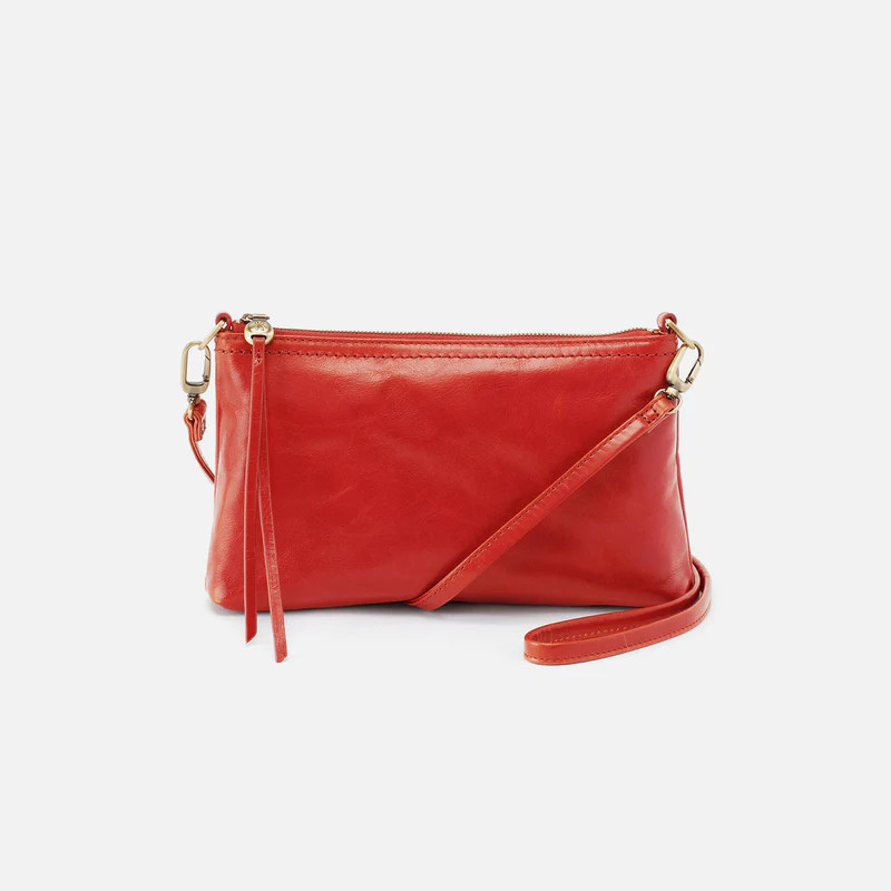 Darcy Crossbody In Polished Leather - Grenadine | HOBO Bags