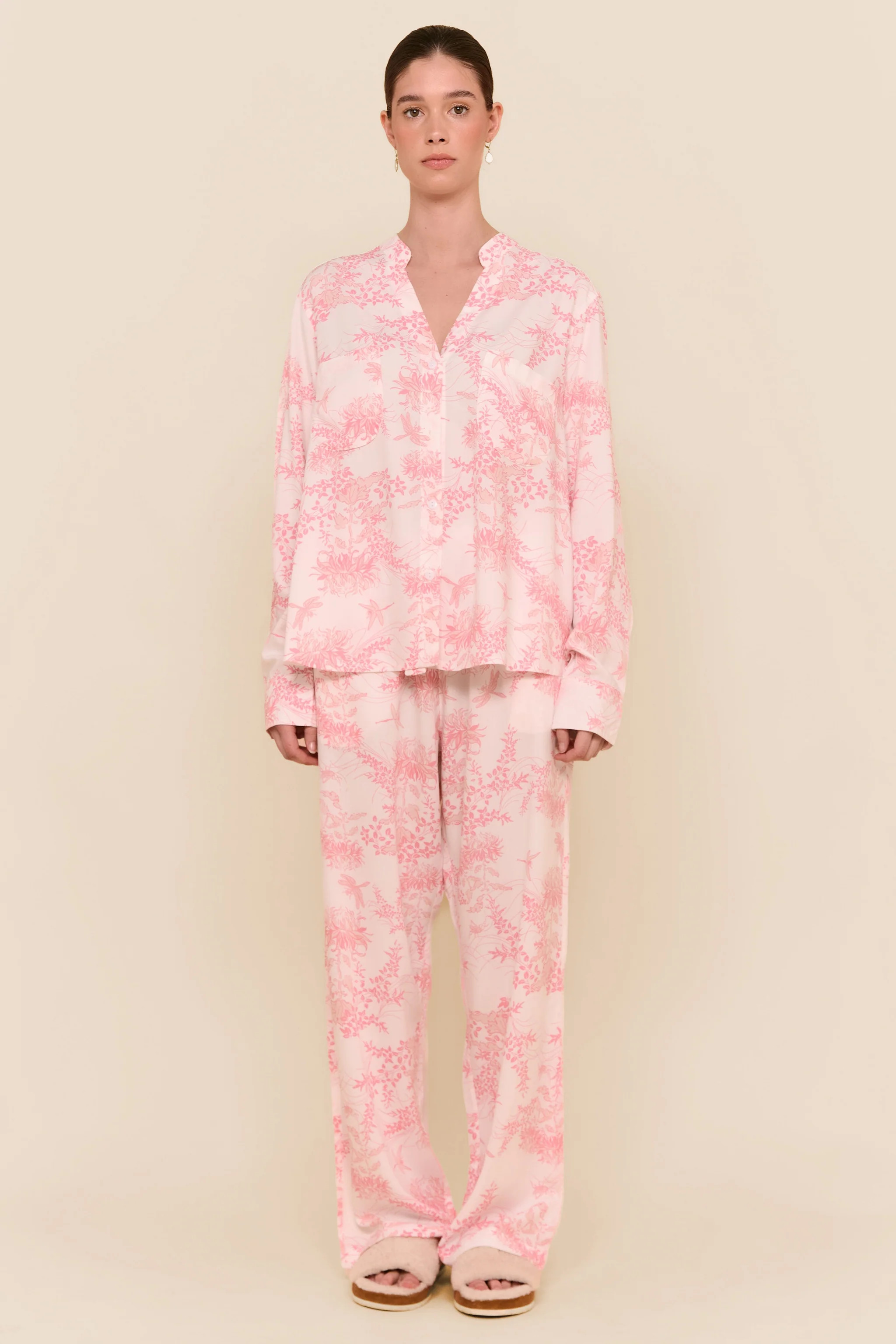 Maggie Pyjama Set - Long - Summer Toile - Pink | Piyama US