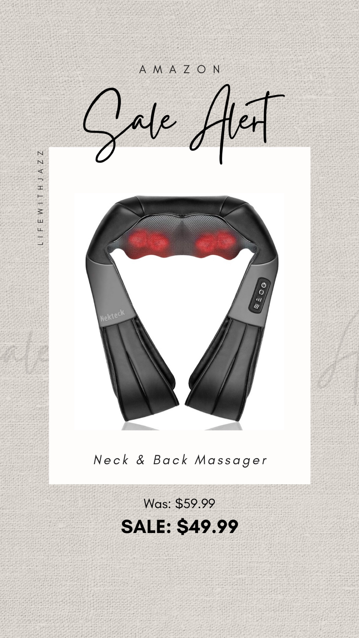 I got this neck & back massager a few months ago and it’s on sale! My husband and I both love it 

You can also purchase this in a bundle set that comes with a foot massager - I’ve linked to it below 

Amazon / home essentials 

#LTKSaleAlert