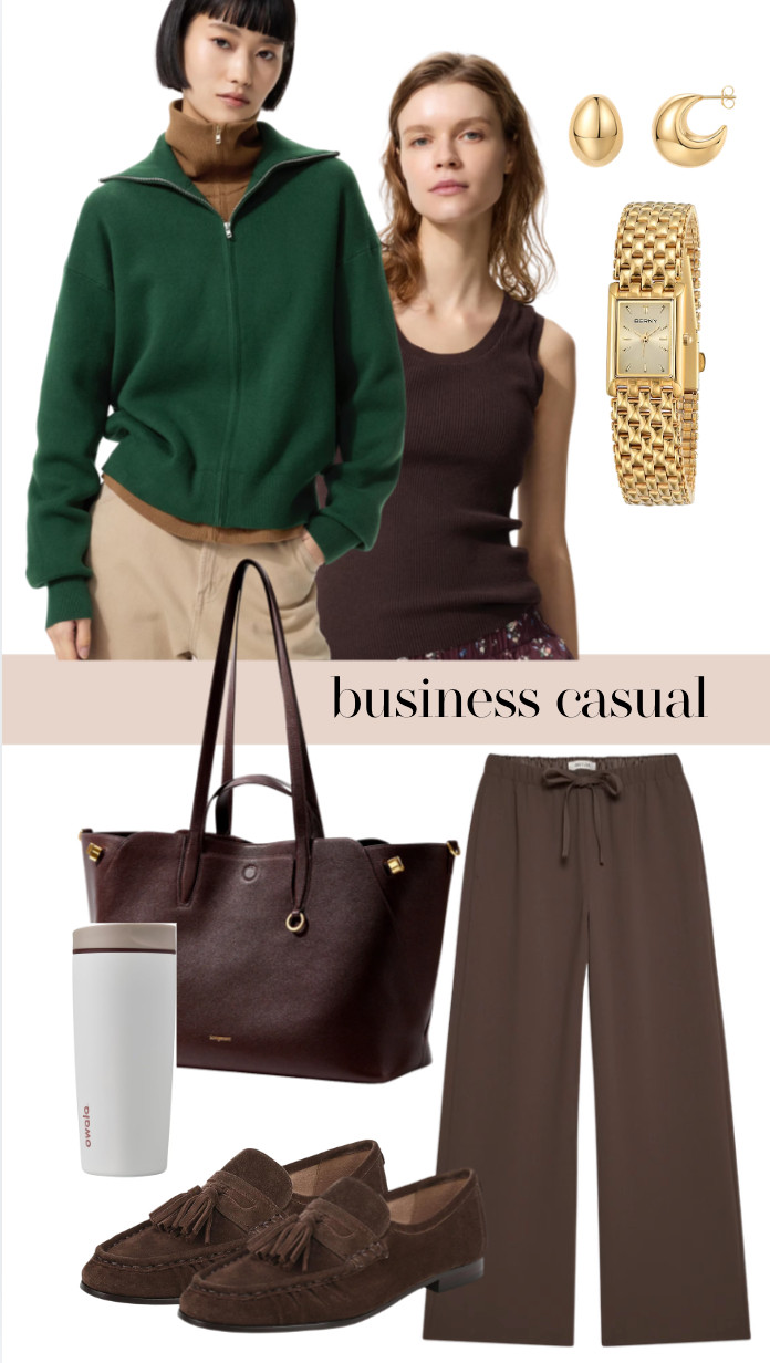 A chic little business casual look. 

This zip-up is cotton and so well made, I'm super impressed! I also love the hidden zipper + how well it holds shape. Perfect for layering right now! 


Top | Uniqlo | Small 
Tank | Uniqlo | Medium 
Bottoms | Artizia | Medium 
Bag | Songmont (gifted)
Loafers | Sam Edelman 8.5
Accessories | Amazon 
No-spill Coffee Mug | Owala 
 

 #LTKgrwm #LTKootd #LTKWorkwear
