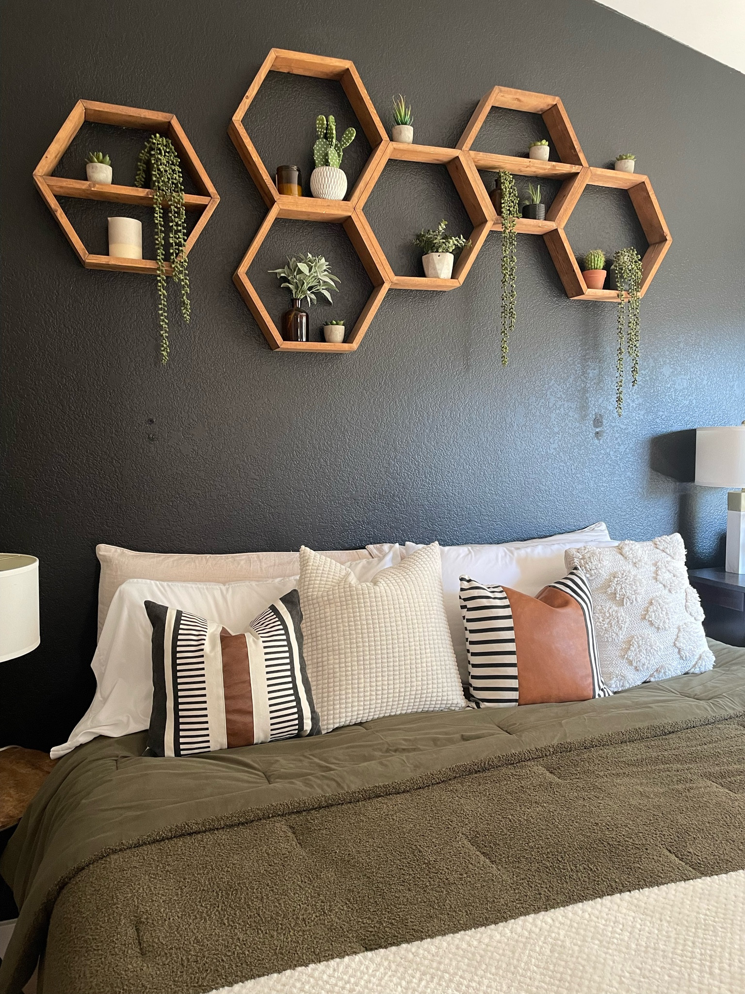 This Sherpa comforter from target comes in this gorgeous, olive green color and cream for under $70!! ⭐️ master bedroom // primary bedroom // winter refresh // black wall bedroom // moody bedroom // neutral bedroom 

#LTKSeasonal #LTKunder100 #LTKhome