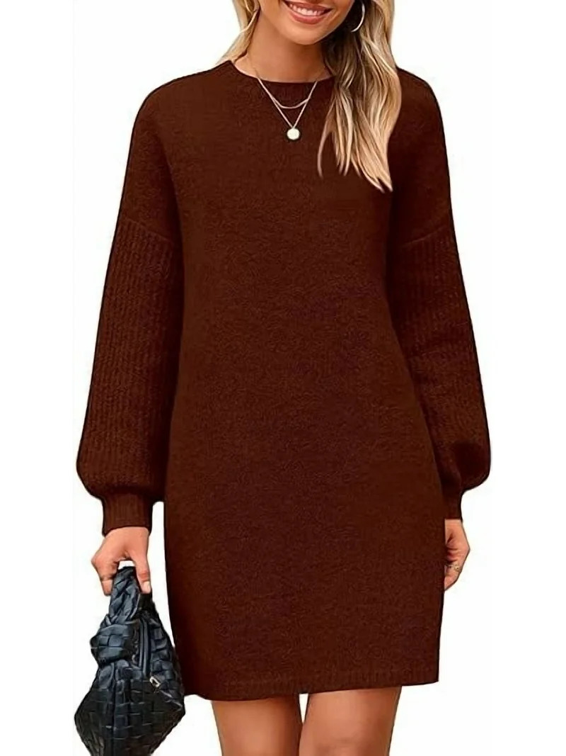 PRETTYGARDEN Women's Oversized Sweater Dress Fall Long Sleeve Crewneck Chunky Knit Slouchy Winter... | Walmart (US)