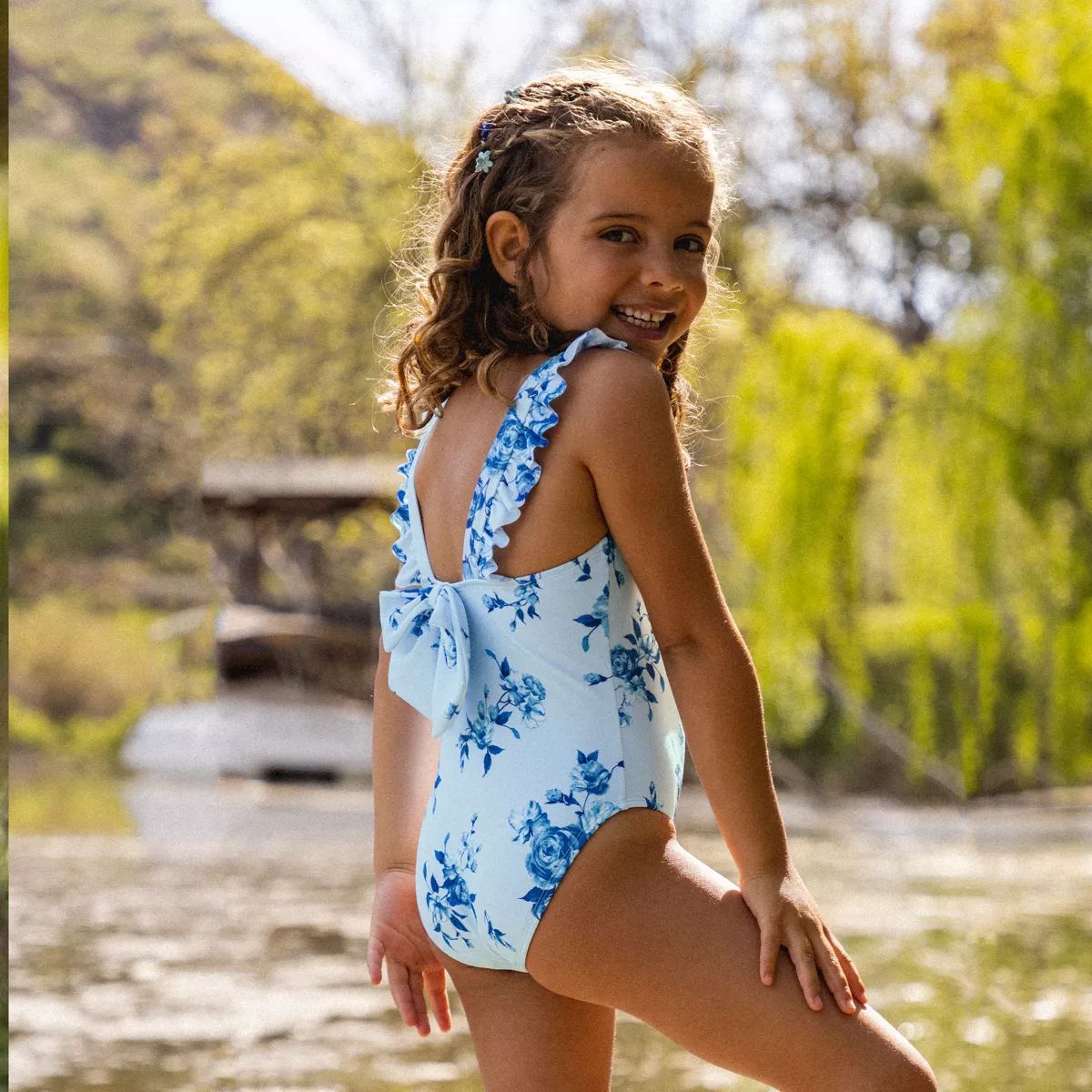 Girl‘s Floral Ruffled Bow One Piece Swimsuit - Cupshe | Target