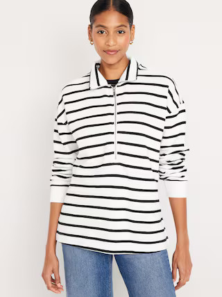 Oversized Half-Zip Pullover Tunic for Women | Old Navy (US)