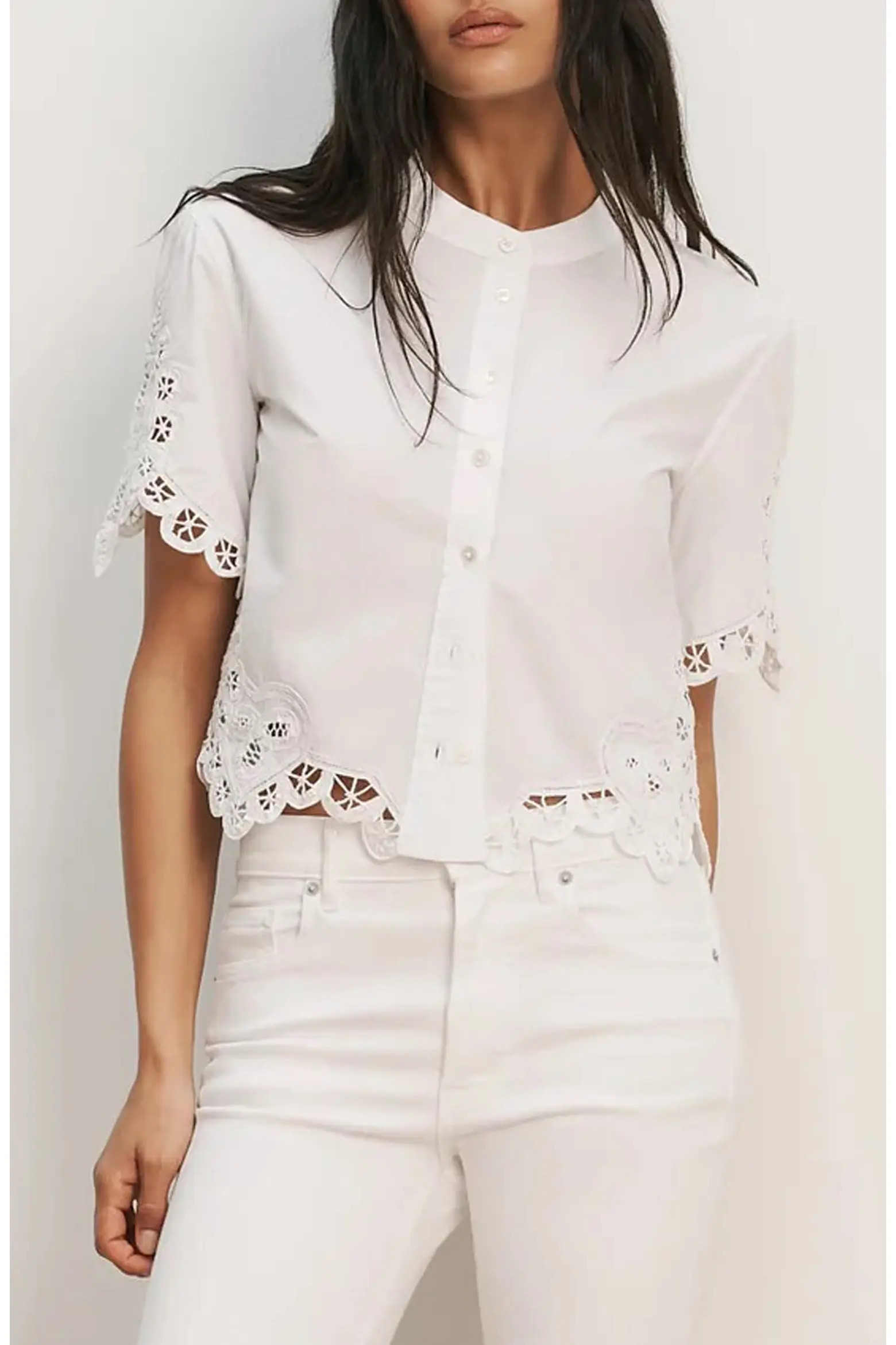 Aleck Eyelet Embroidery Button-Up Top (Women) | Nordstrom | Nordstrom