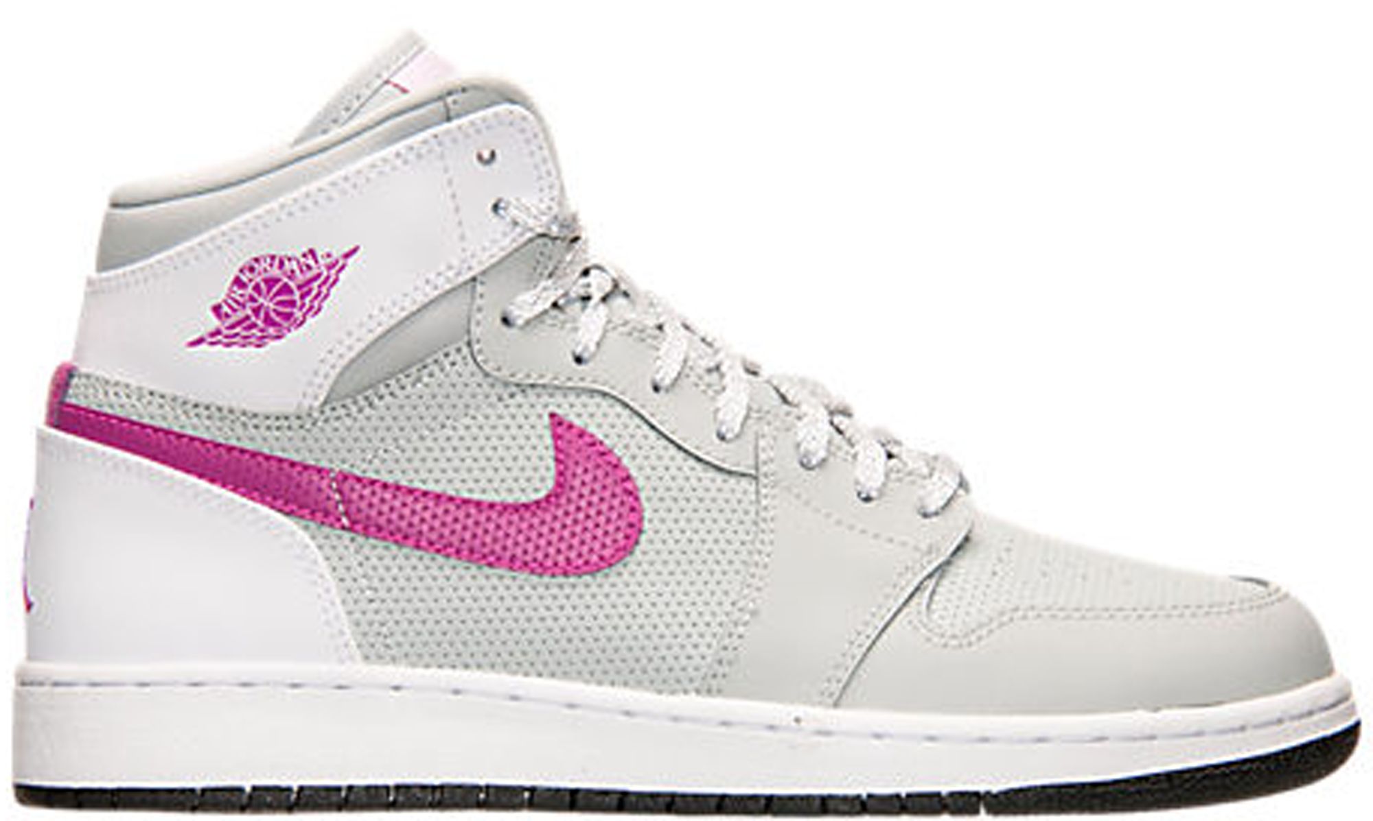 Jordan 1 Retro High Grey Mist Fuchsia Flash (GS) | StockX