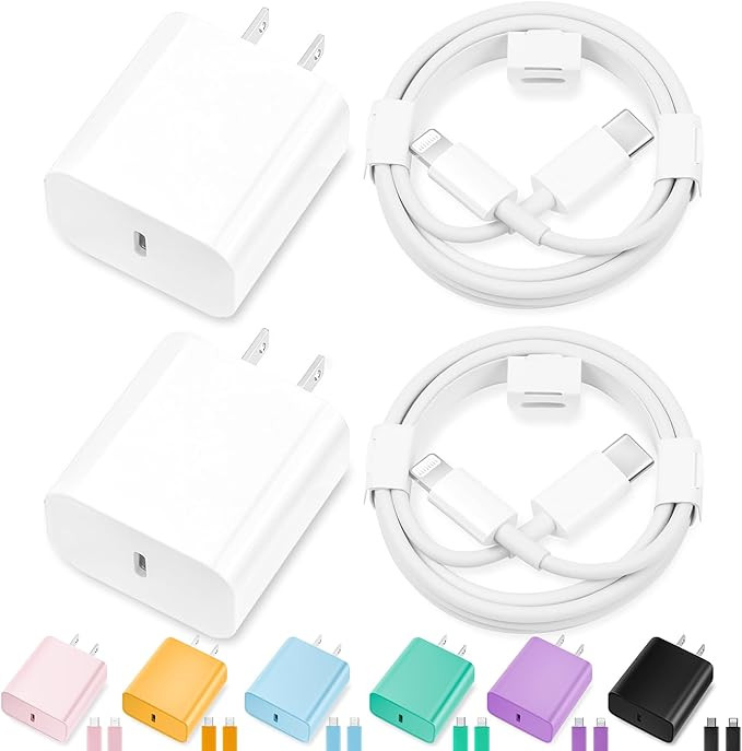 iPhone Charger Fast Charging,[MFi Certified] 2Pack 20W Type C Fast Charger Block with 6FT USB C t... | Amazon (US)