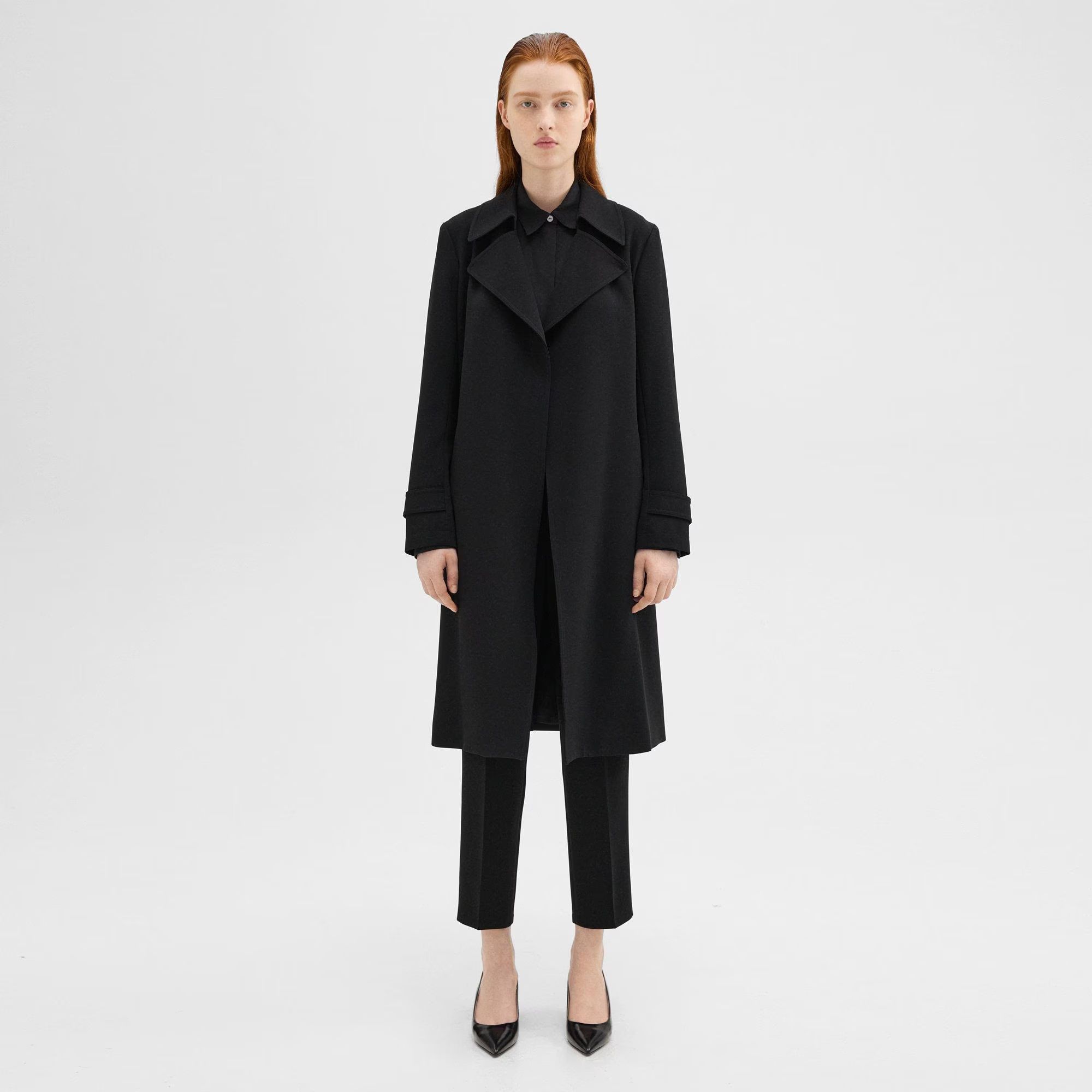 Oaklane Trench Coat in Admiral Crepe | Theory