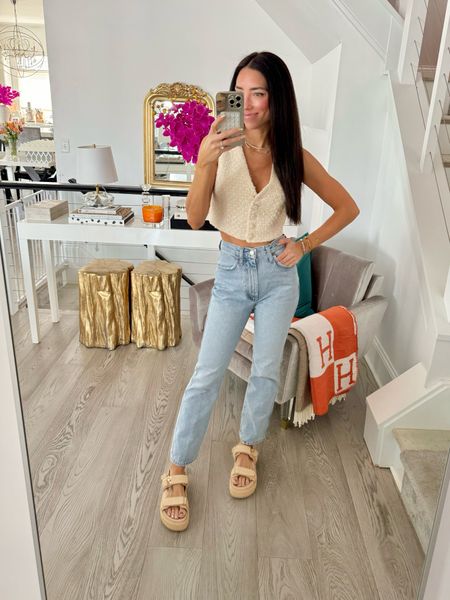 Tweed cropped vest, jeans, platform raffia sandals 

Code: KATE.HUGGS20

#LTKstyletip #LTKfindsunder100 #LTKfindsunder50