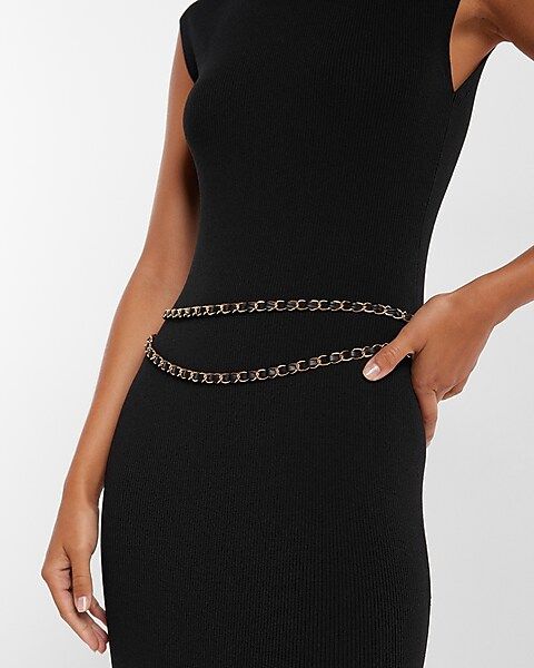Double Rope Faux Leather Chain Belt | Express