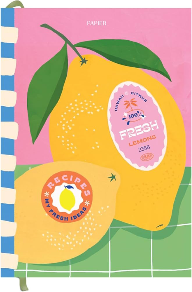Recipe Journal - Lemon, 153mm x 215mm, Hardback | Preserve Family Traditions | Silk Finish | Well... | Amazon (US)
