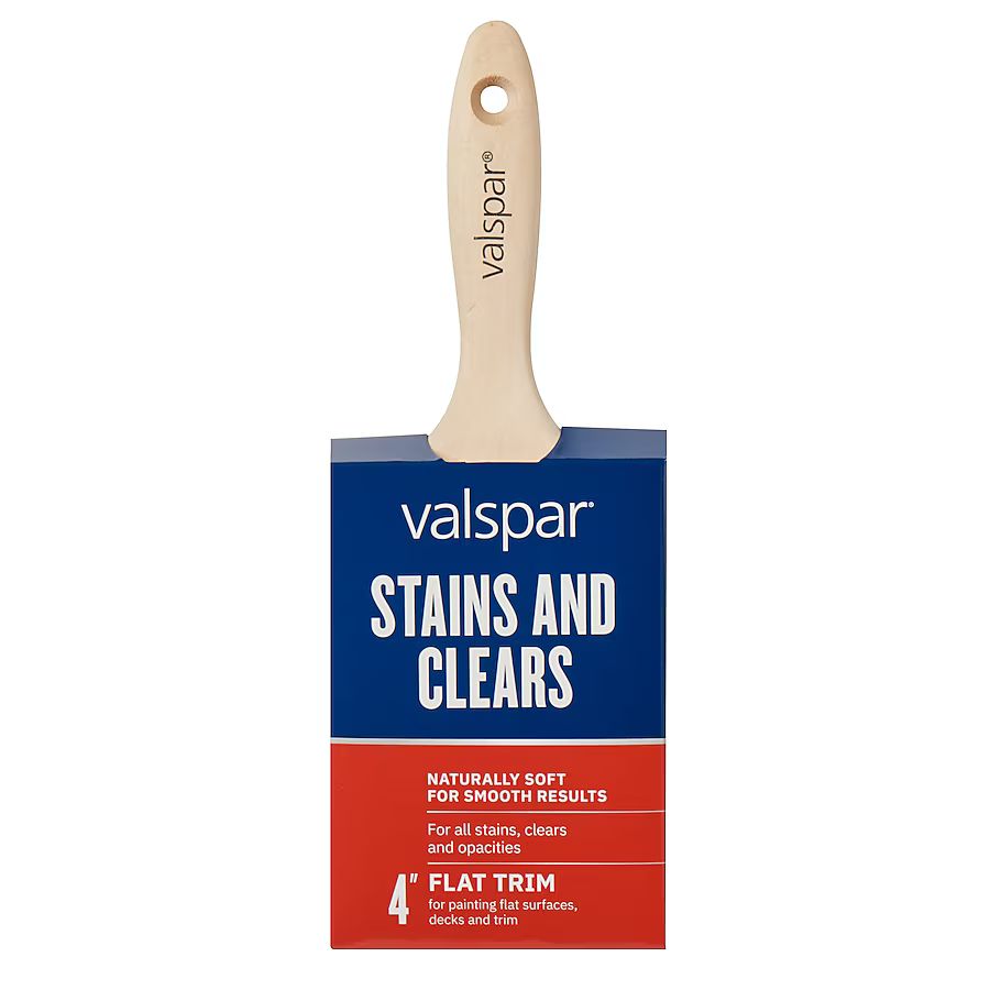 Valspar 4-in Reusable Natural Bristle- Polyester Blend Flat Paint Brush (Stain Brush) | Lowe's
