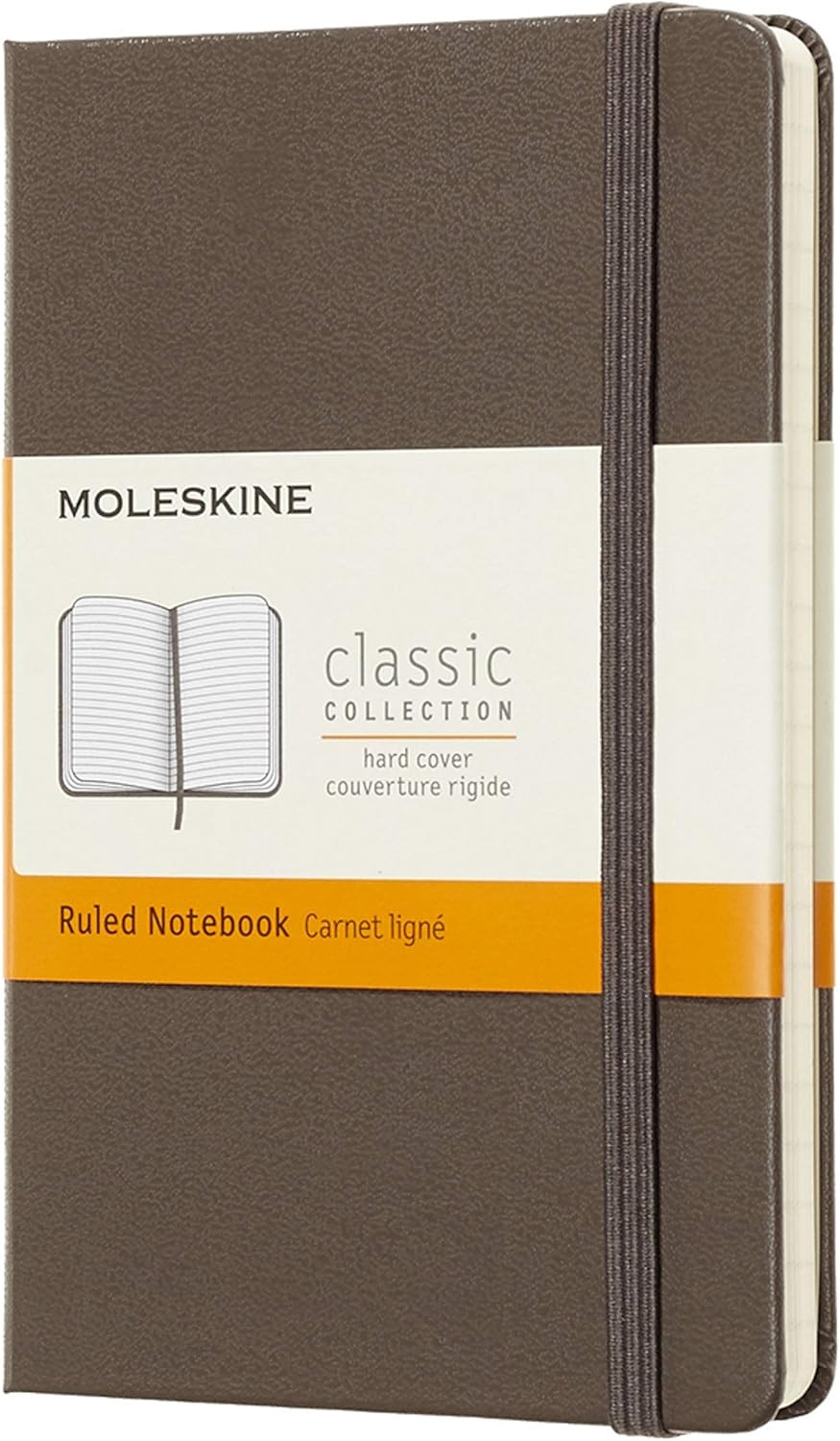 Moleskine Classic Notebook, Hard Cover, Pocket (3.5" x 5.5") Ruled/Lined, Earth Brown, 192 Pages | Amazon (US)