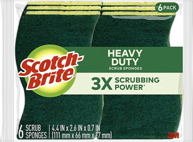Scotch-Brite Heavy Duty Scrub Sponges, Sponges for Cleaning Kitchen and Household, Heavy Duty Spo... | Amazon (US)