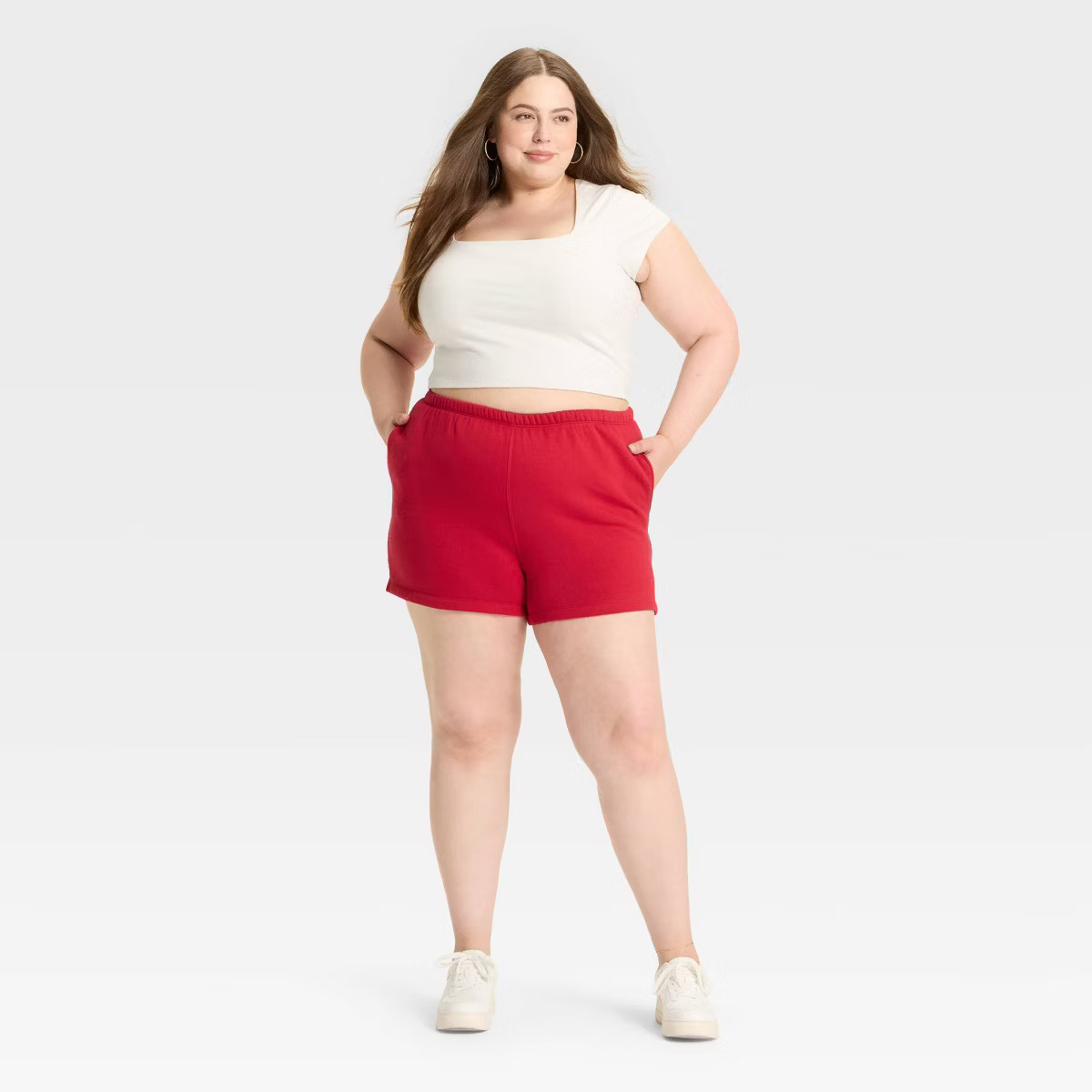 Women's High-Rise Fleece Shorts - Wild Fable™ Cherry Red XXL | Target