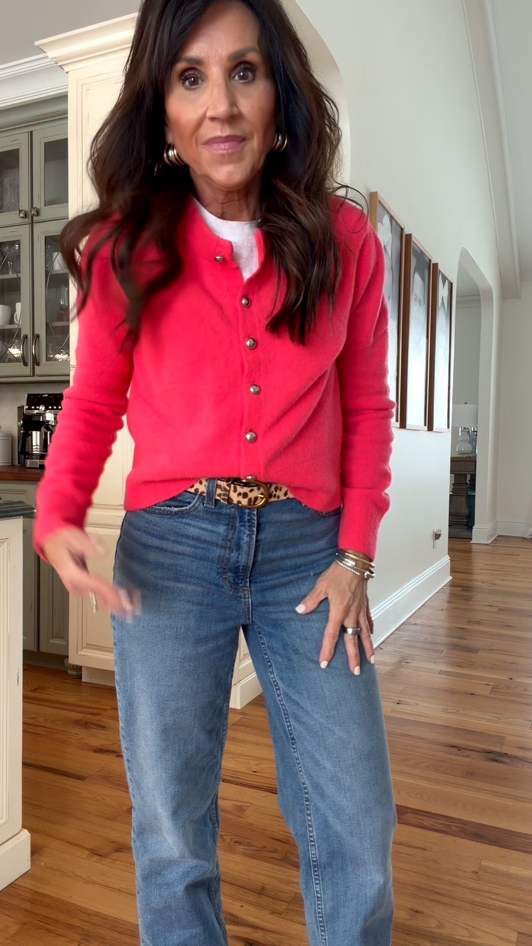 What I’m wearing 
Cardigan - small
T-shirt - I sized up to a medium 
Denim - 4

#LTKSeasonal #LTKOver40