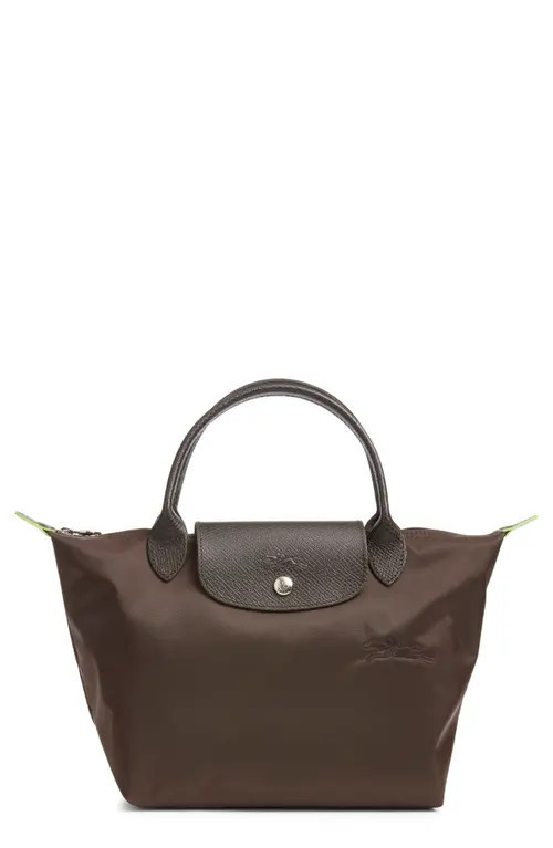 Longchamp Le Pliage Green Recycled Canvas Top Handle Bag in Mocha at Nordstrom | Nordstrom