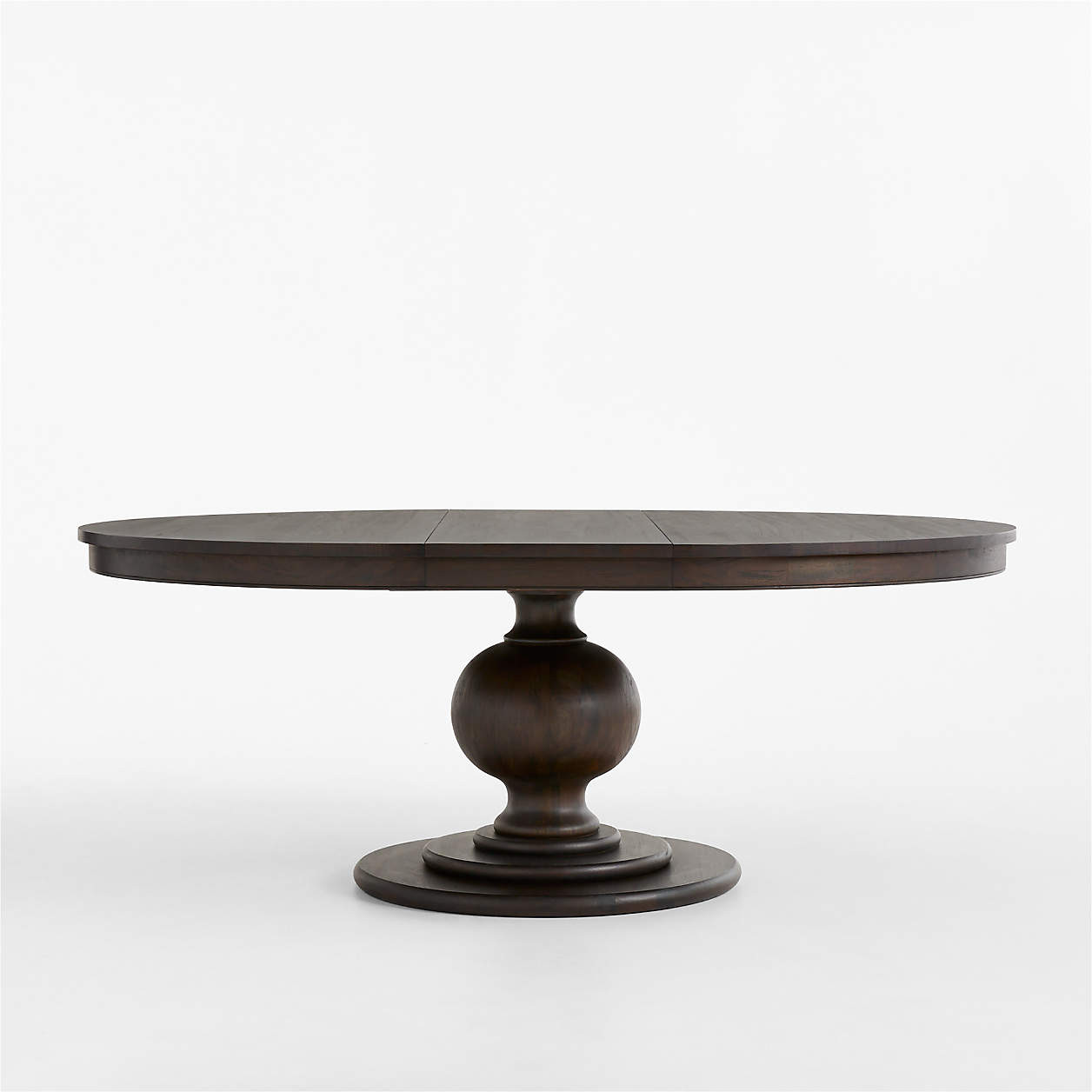 Winnetka 60"-78" Mahogany Extendable Round Pedestal Dining Table | Crate & Barrel | Crate & Barrel