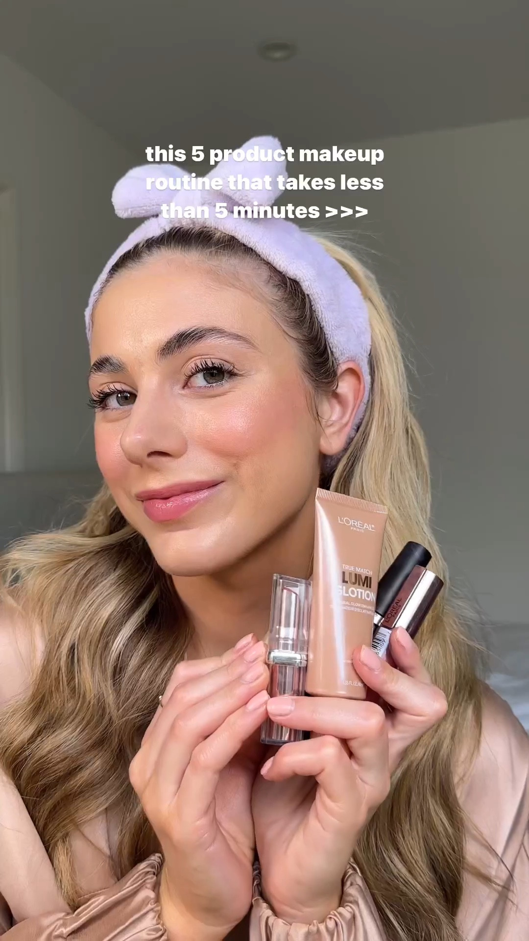 5 product makeup routine that takes less than 5 minutes AND it’s all drugstore makeup?! say less 🫢

products used:
@lorealusa lumi lotion, true match foundation, telescopic lift mascara, glow paradise balm in blush fantasy and gloss in blissful blush 🫶

#lorealparis #5minutemakeup #drugstorebeauty #easymakeuplook #drugstoremakeup

#LTKbeauty #LTKFind #LTKBacktoSchool
