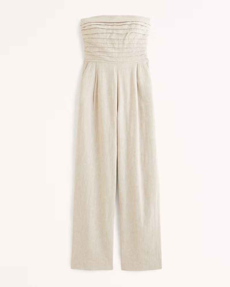 Emerson Ruched Strapless Jumpsuit | Abercrombie & Fitch (US)