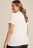Plus Size Id Rather Stay In Embroidered Classic Fit Graphic Tee | Maurices